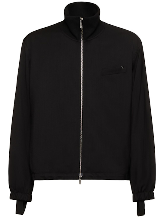 Helmut Lang: Zip-up wool bomber jacket - men_0 | Luisa Via Roma