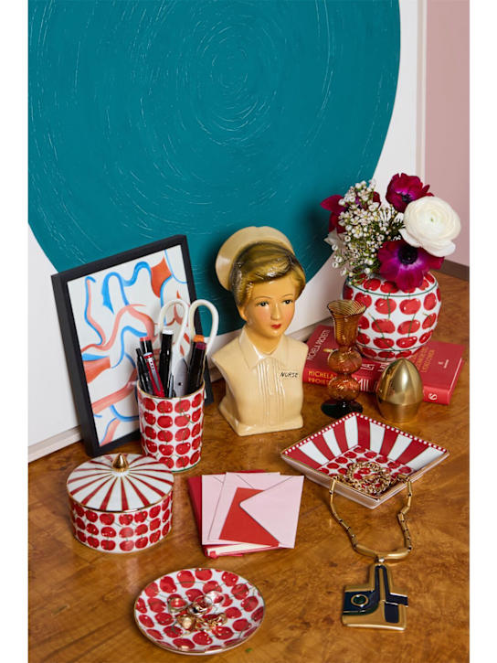 La Double J: Cherries Avorio small bubble vase - Red - ecraft_2 | Luisa Via Roma