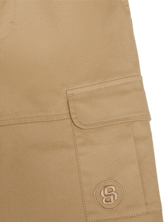 Boss: Cotton blend twill cargo pants - kids-boys_1 | Luisa Via Roma