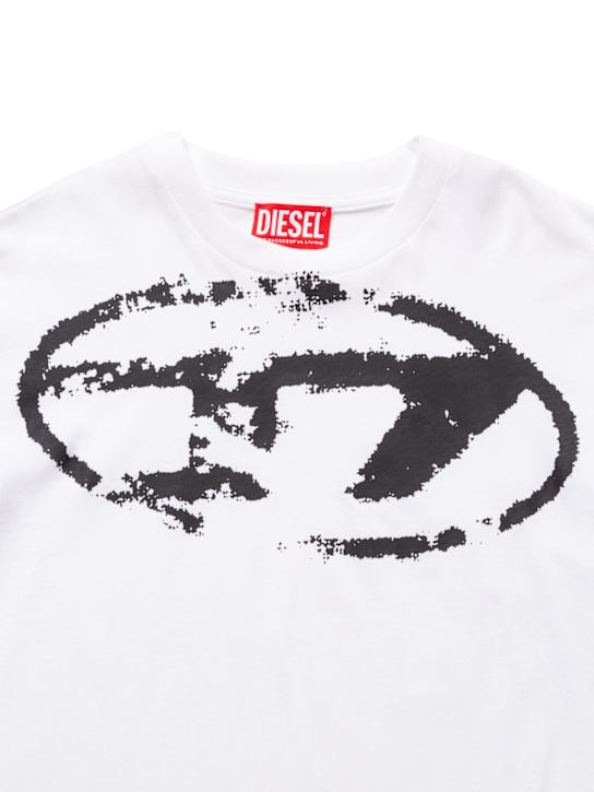Diesel Kids: Printed cotton jersey t-shirt - ホワイト - kids-boys_1 | Luisa Via Roma