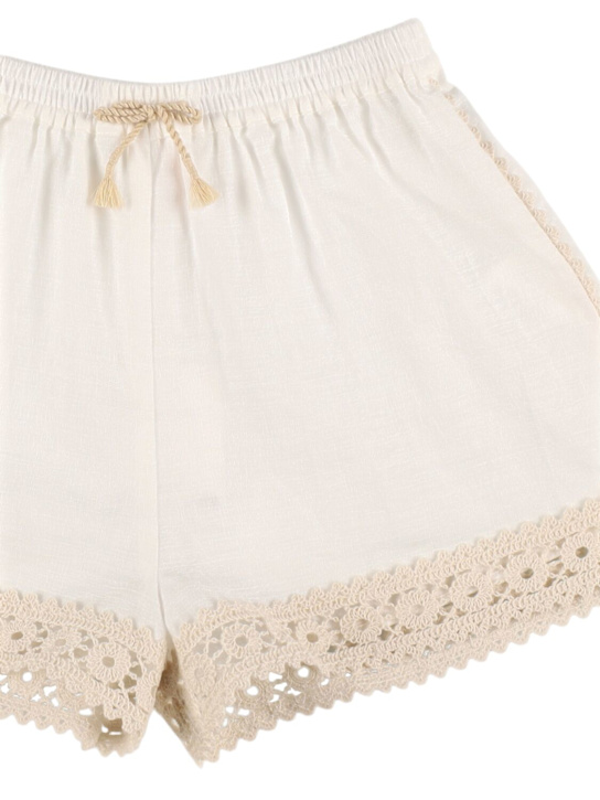 Zimmermann: Shorts in pizzo e cotone - Avorio - kids-girls_1 | Luisa Via Roma