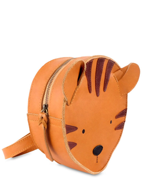 Donsje: Tiger leather backpack - Light Brown - kids-girls_1 | Luisa Via Roma