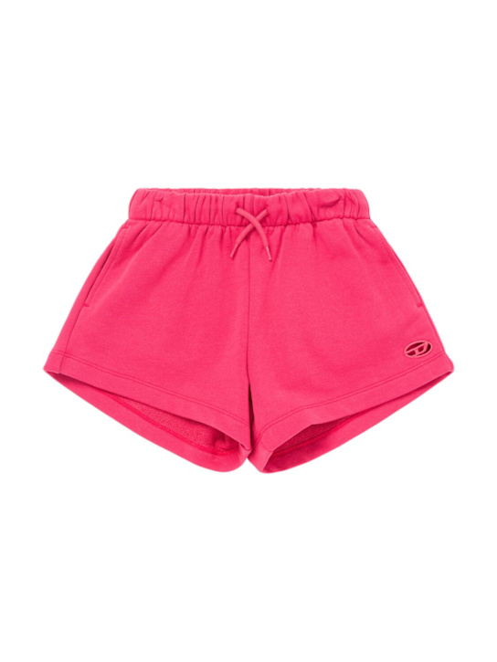 Diesel Kids: Cotton jersey shorts w/ logo - フクシャ - kids-girls_0 | Luisa Via Roma