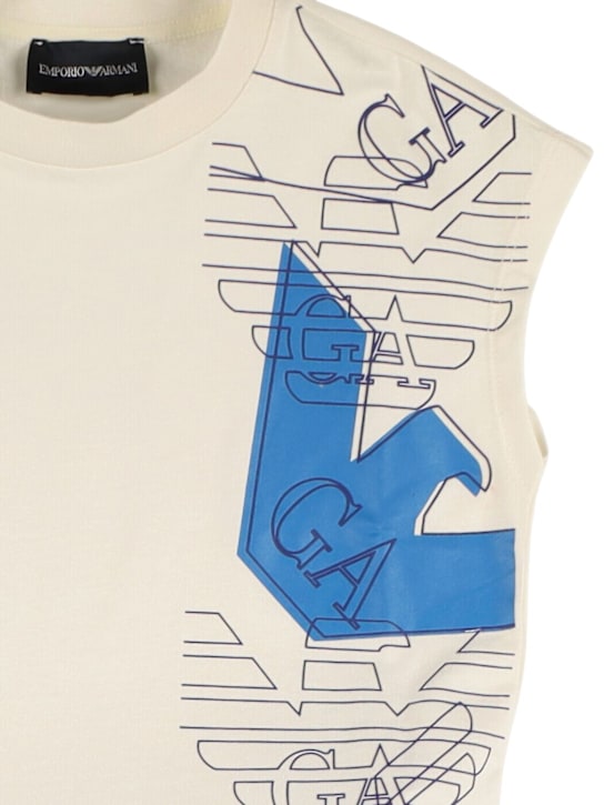 Emporio Armani: ジャージーTシャツ＆ショートパンツ - kids-boys_1 | Luisa Via Roma