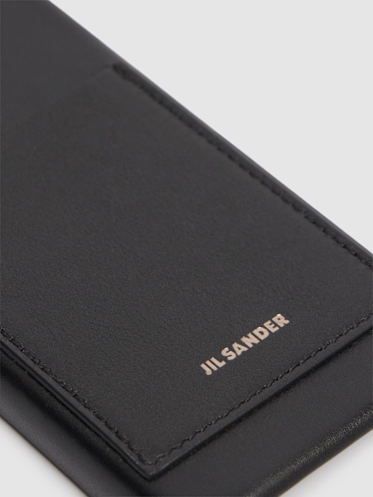 Jil Sander: Leather iPhone 15 Pro case - men_1 | Luisa Via Roma