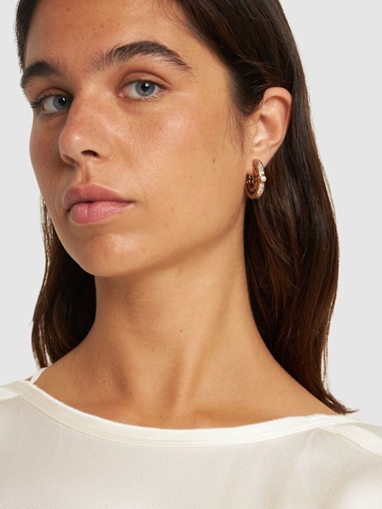 Zimmermann: Halo pavé hoop earrings - Gold - women_1 | Luisa Via Roma