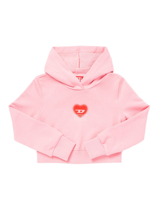 Diesel Kids: Logo cotton hoodie - kids-girls_0 | Luisa Via Roma