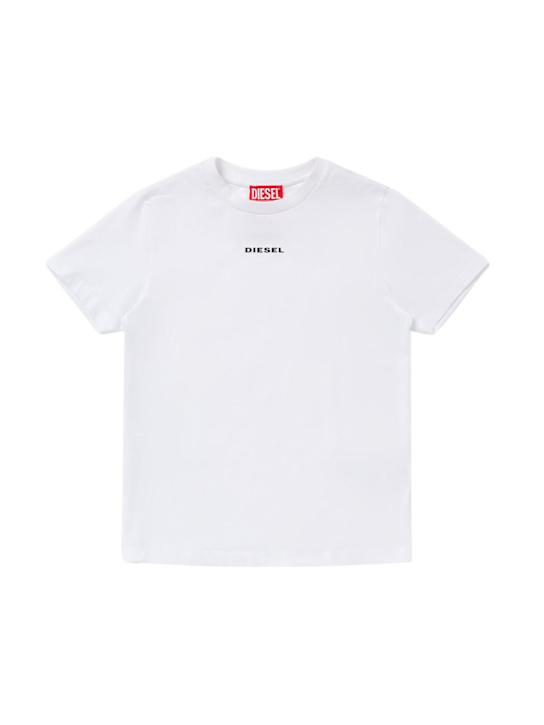 Diesel Kids: Printed cotton blend jersey t-shirt - kids-boys_0 | Luisa Via Roma