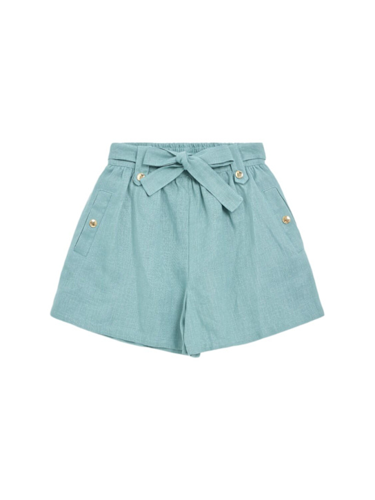 Chloé: Linen shorts - kids-girls_0 | Luisa Via Roma