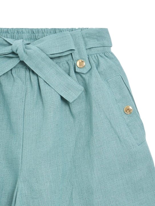 Chloé: Linen shorts - kids-girls_1 | Luisa Via Roma