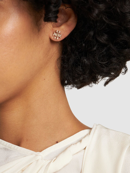 Tory Burch: Kira pavé stud earrings - women_1 | Luisa Via Roma