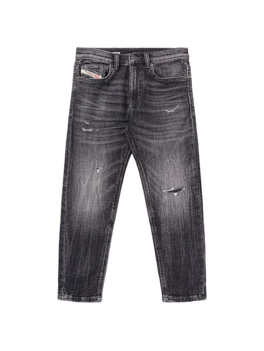 Diesel Kids: Stretch cotton jeans - Black - kids-boys_0 | Luisa Via Roma