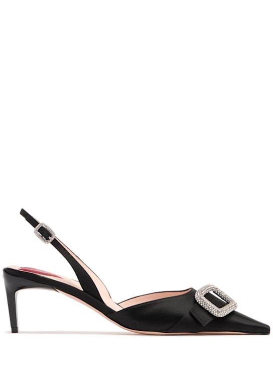 Roger Vivier: 55mm Dorsay satin slingback pumps - women_0 | Luisa Via Roma