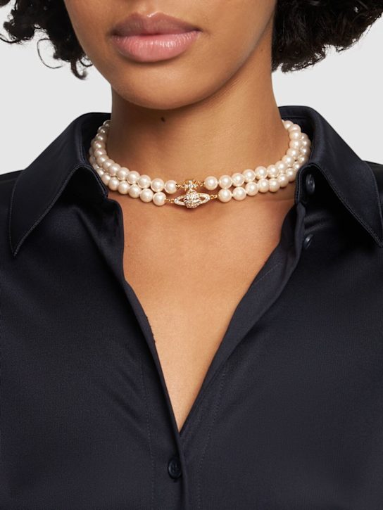 Vivienne Westwood: Graziella two row imitation pearl choker - women_1 | Luisa Via Roma