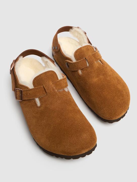 BIRKENSTOCK: Tokio shearling & suede sandals - men_1 | Luisa Via Roma
