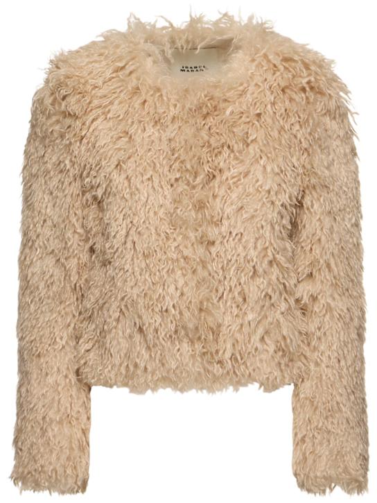 Isabel Marant: Faustine plush crop jacket - women_0 | Luisa Via Roma