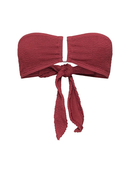 Bond Eye: Blake tie-back bandeau bikini top - Brown - women_0 | Luisa Via Roma