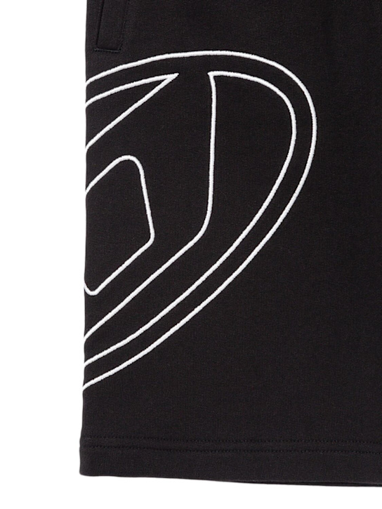 Diesel Kids: Logo cotton sweat shorts - ブラック - kids-boys_1 | Luisa Via Roma