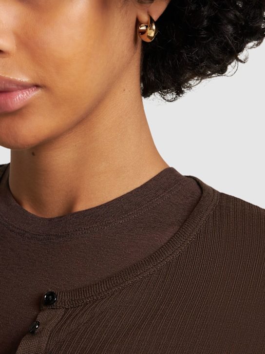 Lemaire: Mini Curved hoop earrings - women_1 | Luisa Via Roma