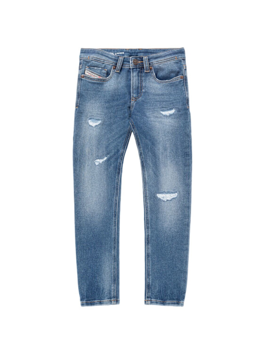 Diesel Kids: Stretch cotton jeans - Blue - kids-boys_0 | Luisa Via Roma