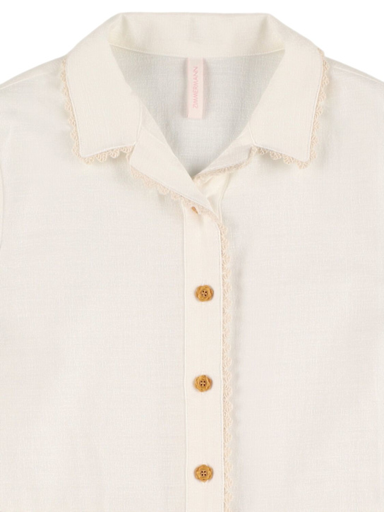 Zimmermann: Camicia in pizzo e cotone - Avorio - kids-girls_1 | Luisa Via Roma