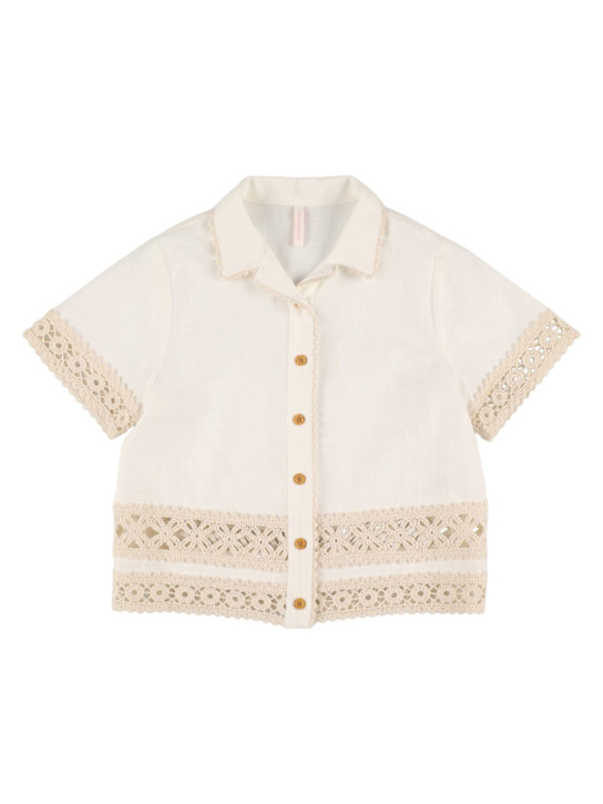 Zimmermann: Camicia in pizzo e cotone - Avorio - kids-girls_0 | Luisa Via Roma