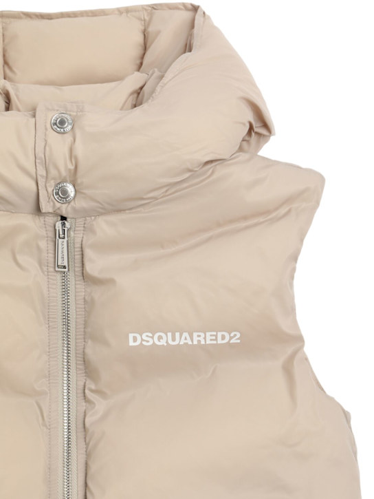 Dsquared2: Printed nylon puffer vest - ベージュ - kids-girls_1 | Luisa Via Roma