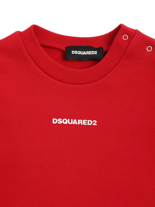 Dsquared2: Printed cotton crewneck sweatshirt - kids-boys_1 | Luisa Via Roma