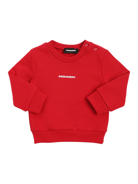 Dsquared2: Printed cotton crewneck sweatshirt - kids-boys_0 | Luisa Via Roma