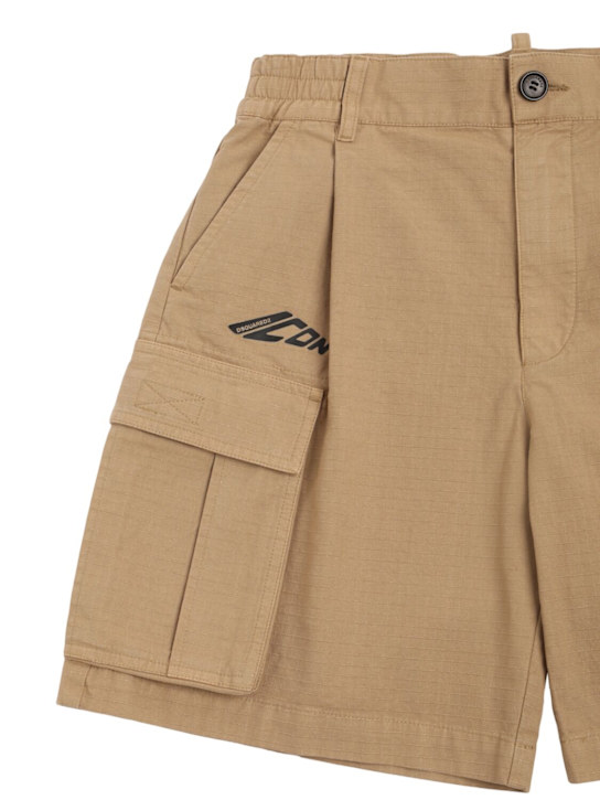 Dsquared2: Shorts cargo de algodón - Beige - kids-boys_1 | Luisa Via Roma