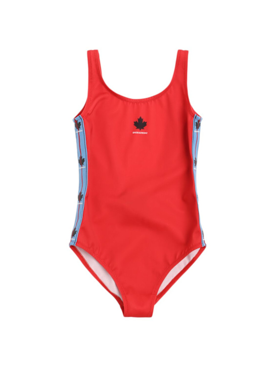 Dsquared2: Costume intero con logo - Rosso - kids-girls_0 | Luisa Via Roma
