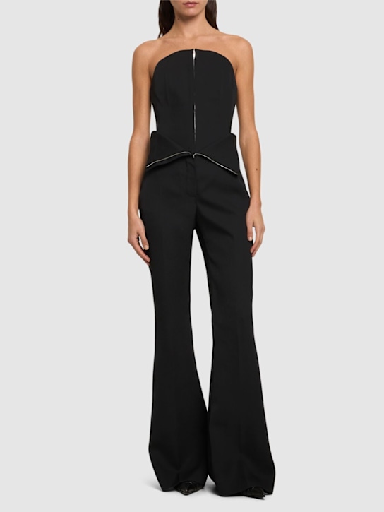 McQueen: Wool high rise pants - Black - women_1 | Luisa Via Roma
