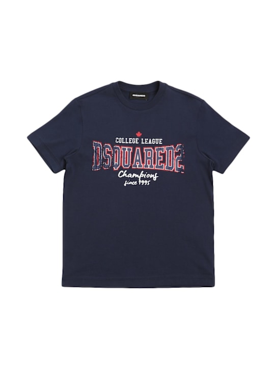 Dsquared2: Printed cotton jersey t-shirt - kids-boys_0 | Luisa Via Roma