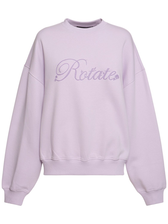 Rotate: Sui cotton logo sweatshirt - Lilac - women_0 | Luisa Via Roma