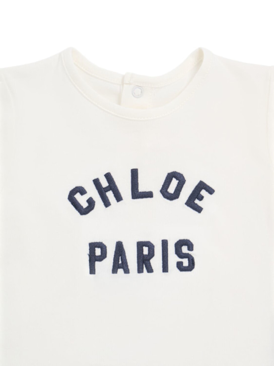 Chloé: コットンジャージーTシャツ - ホワイト - kids-girls_1 | Luisa Via Roma
