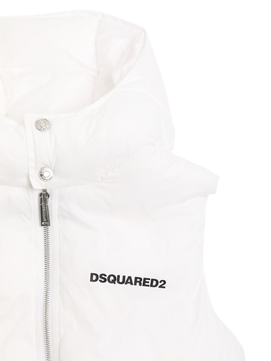 Dsquared2: Printed nylon puffer vest - White - kids-boys_1 | Luisa Via Roma