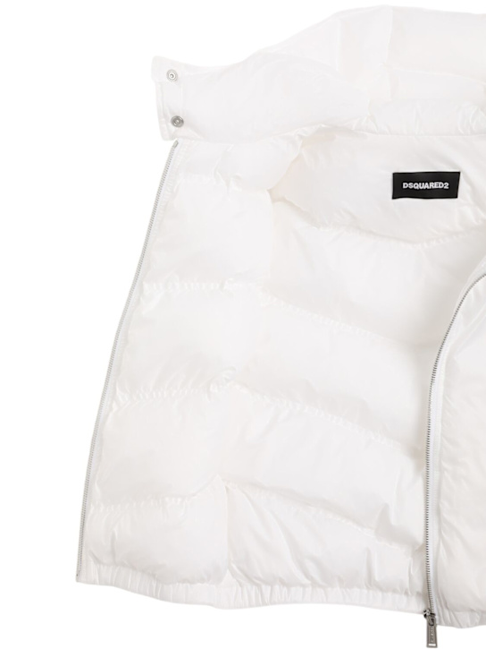 Dsquared2: Printed nylon puffer vest - White - kids-boys_3 | Luisa Via Roma