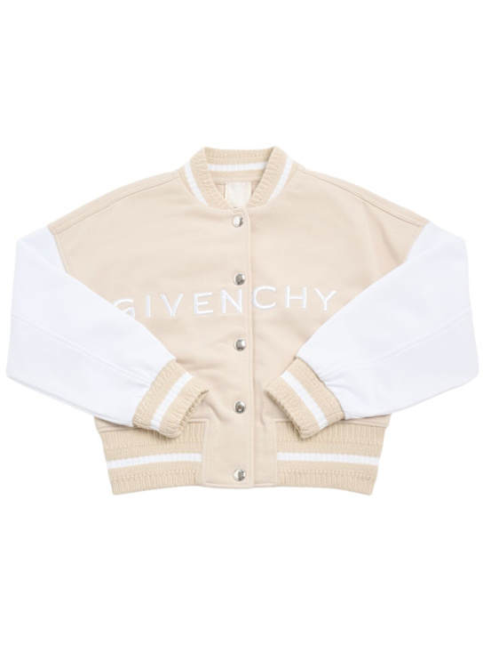 Givenchy: Bomber in misto cotone / ricami - kids-girls_0 | Luisa Via Roma