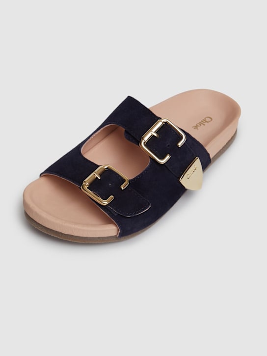 Chloé: Claquettes en daim - kids-girls_1 | Luisa Via Roma