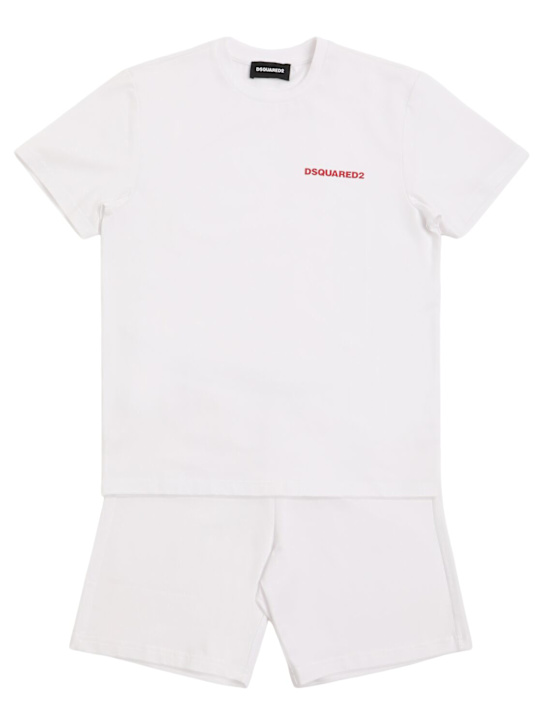 Dsquared2: Cotton blend pajamas - White - kids-boys_0 | Luisa Via Roma