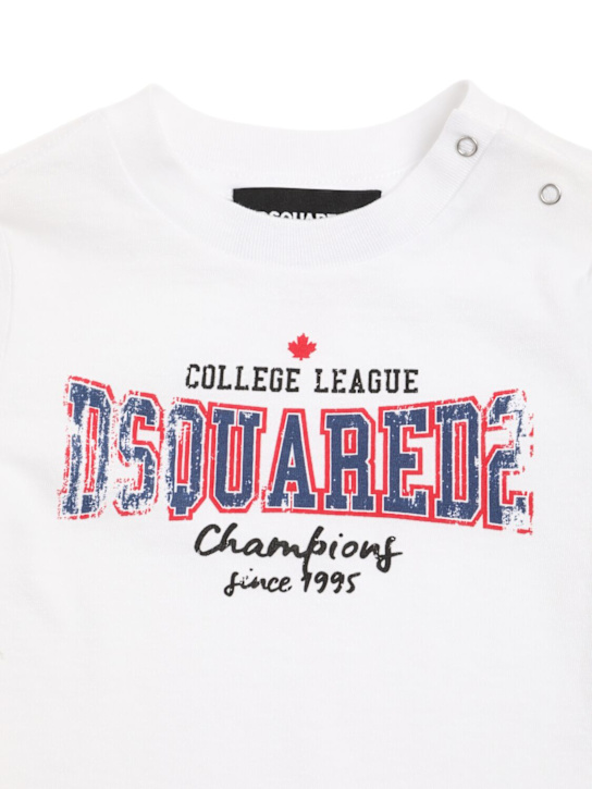 Dsquared2: Printed cotton jersey t-shirt - White - kids-boys_1 | Luisa Via Roma