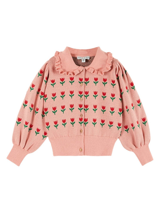 Emile & Ida: Cardigan in maglia di cotone jacquard - kids-girls_0 | Luisa Via Roma