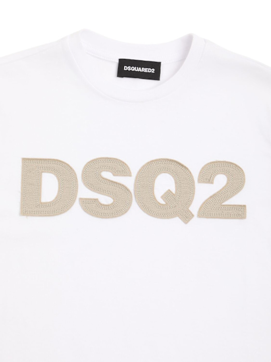 Dsquared2: Logo cotton jersey t-shirt - White - kids-boys_1 | Luisa Via Roma