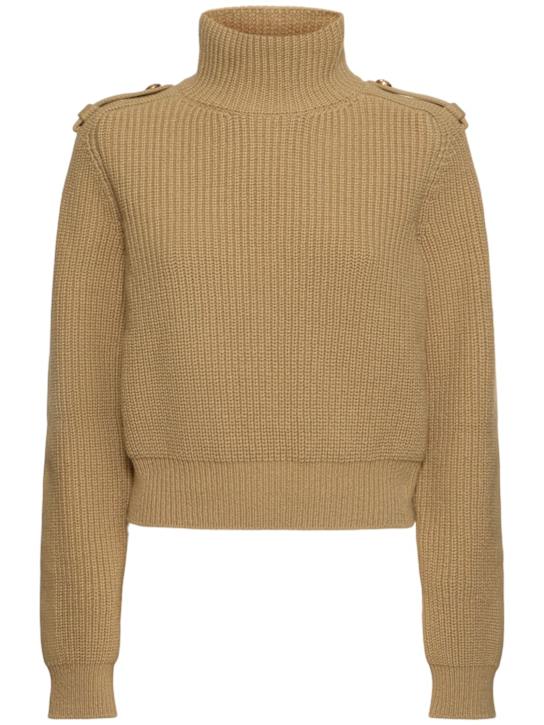 Chloé: Wool blend knit turtleneck sweater - women_0 | Luisa Via Roma