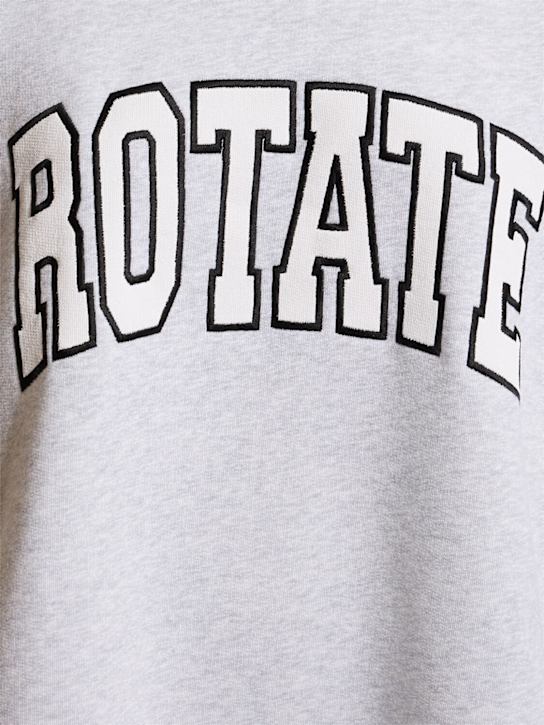 Rotate: Iris logo cotton jersey sweatshirt - Light Grey - women_4 | Luisa Via Roma
