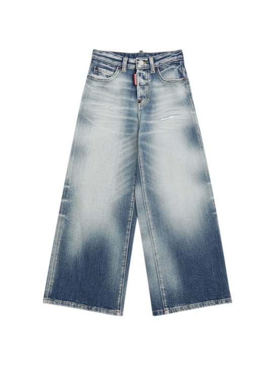 Dsquared2: Jeans larghi in cotone stretch - kids-girls_0 | Luisa Via Roma