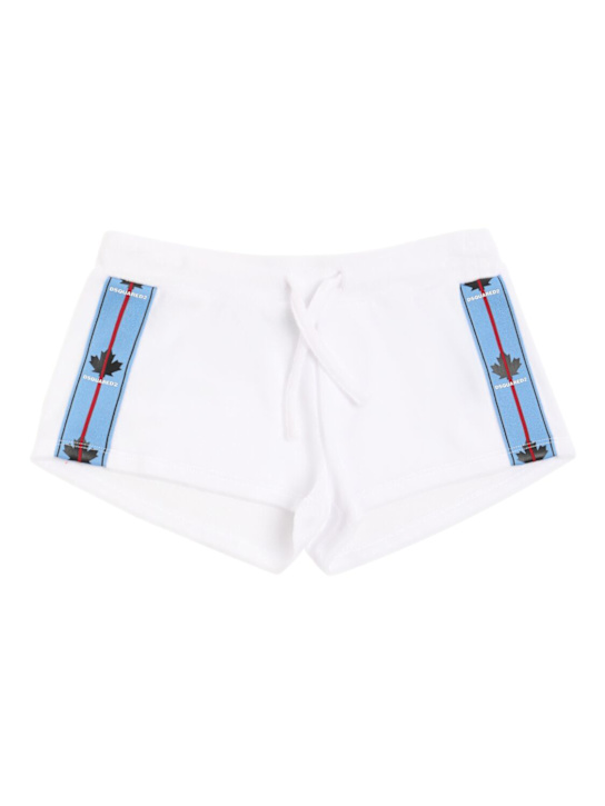 Dsquared2: Shorts in misto cotone - Bianco - kids-girls_0 | Luisa Via Roma
