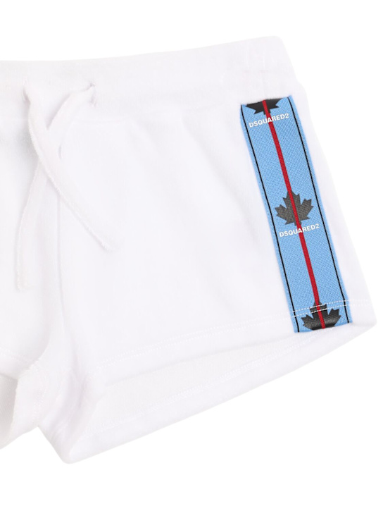 Dsquared2: Shorts in misto cotone - Bianco - kids-girls_1 | Luisa Via Roma