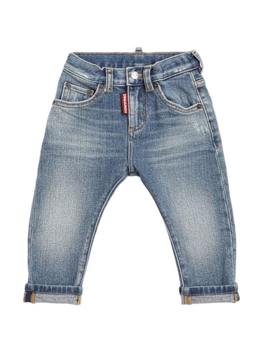 Dsquared2: Stonewashed stretch cotton jeans - kids-boys_0 | Luisa Via Roma