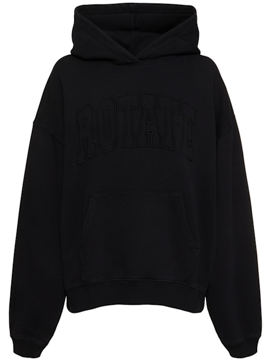 Rotate: Anya logo cotton hoodie - Black - women_0 | Luisa Via Roma